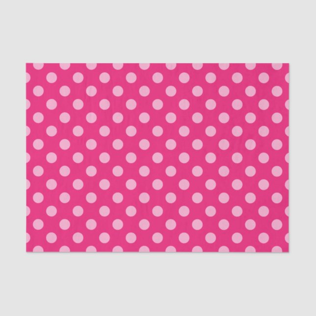 Large Retro Dots, Fuchsia and Pastel Pink Tissue Paper (Front)