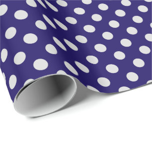 Large retro dots - grey and navy wrapping paper