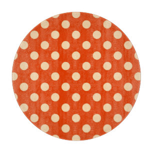 Large retro dots - mandarin and pale orange cutting board