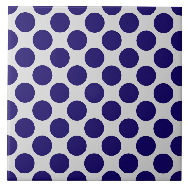 Large retro dots - navy and grey / grey tile (Front)