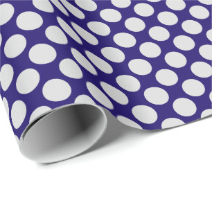 Large retro dots - navy and grey / grey wrapping paper