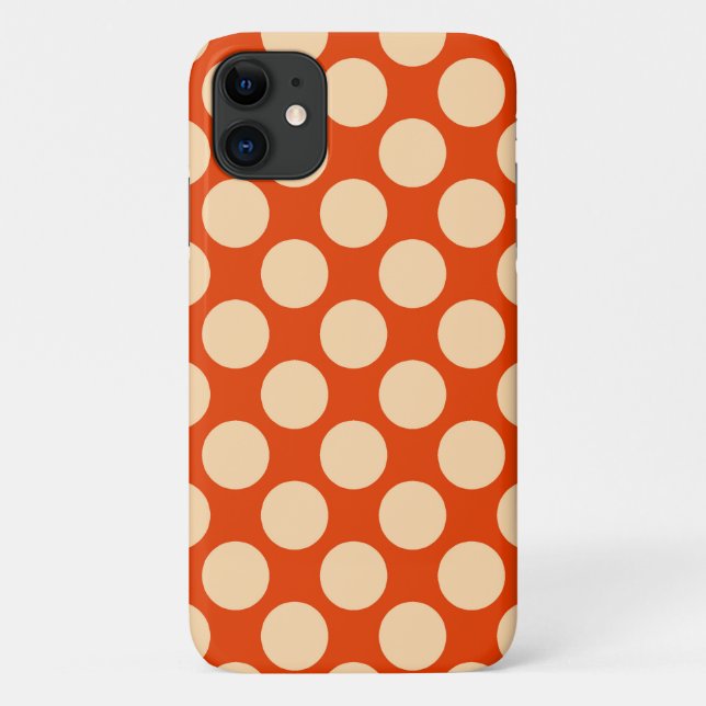Large retro dots - pale orange and mandarin Case-Mate iPhone case (Back)