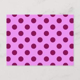 Large retro dots - plum on an orchid background postcard