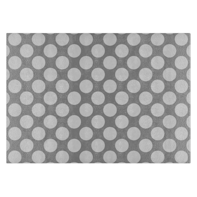 Large retro dots - shades of grey / grey cutting board (Front)