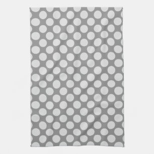 Large retro dots - shades of grey / grey kitchen towel