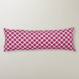 Large retro dots - shell pink and burgundy body pillow