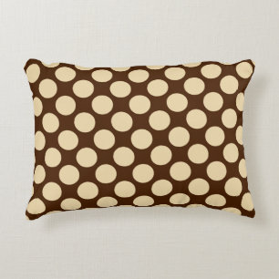 Large retro dots - tan and chocolate brown accent pillow