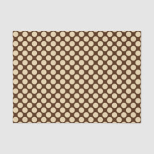 Large retro dots - tan and chocolate brown tissue paper