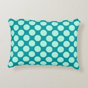 Large retro dots - turquoise and aqua decorative pillow