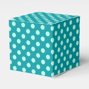 Large retro dots - turquoise and aqua favor box