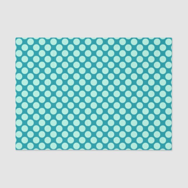 Large retro dots - turquoise and aqua tissue paper (Front)