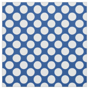Large retro dots - white and cobalt blue fabric