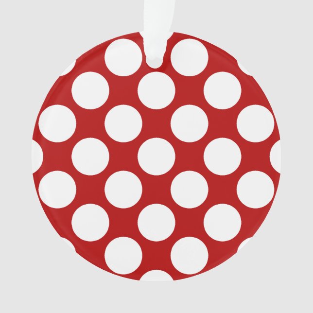 Large retro dots - white and red ornament (Front)
