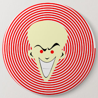 Large Retro Toon Optical Illusion Hypnotizer Guy 6 Inch Round Button