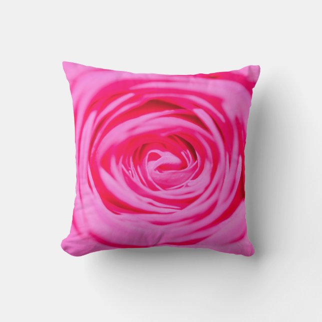 large rose Bud close-up, with blur effect backgrou Throw Pillow (Front)