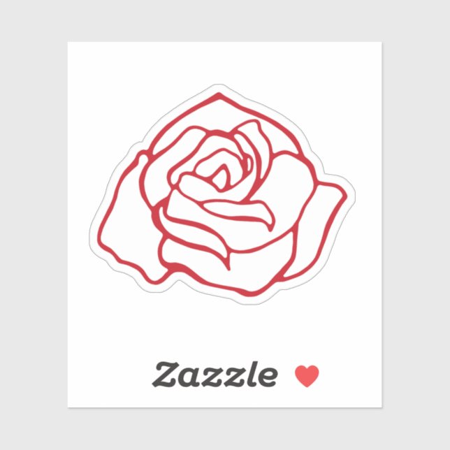 Large Rose Sticker (Feuille)