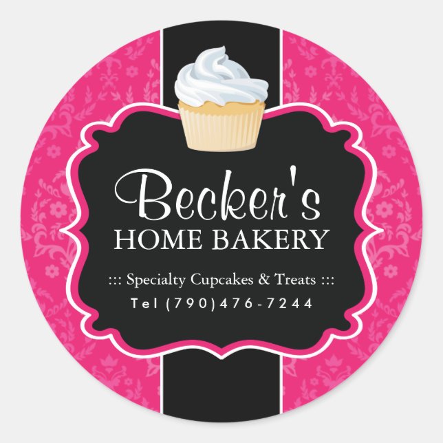 Large Round Bakery Packaging Stickers (Front)