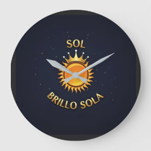 Large Round Clock with Sol Brillo Sola Logo