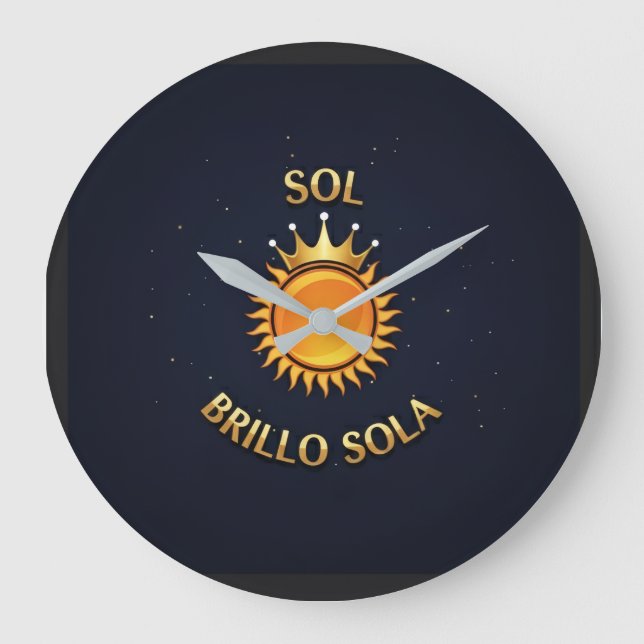 Large Round Clock with Sol Brillo Sola Logo (Front)
