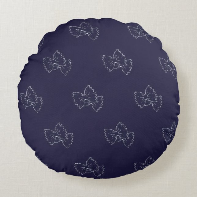 Large round cushion - Pasta Lover - Pattern farfal (Front)