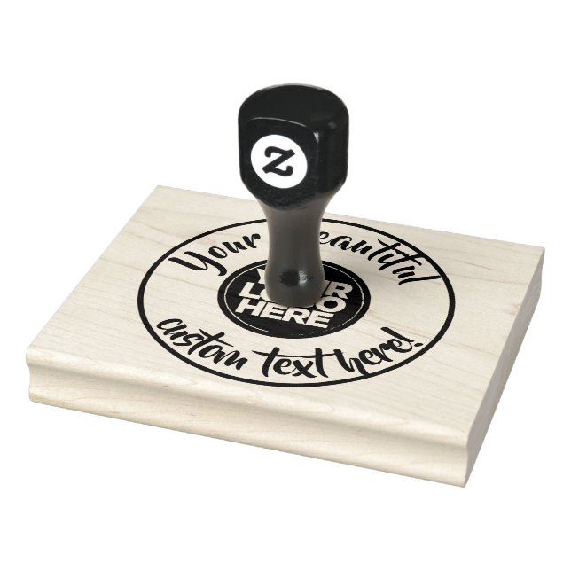 Large round logo circle text script eyecatching rubber stamp (Stamp)