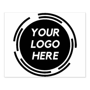 Large Round Logo Custom Black Personalized Rubber Stamp