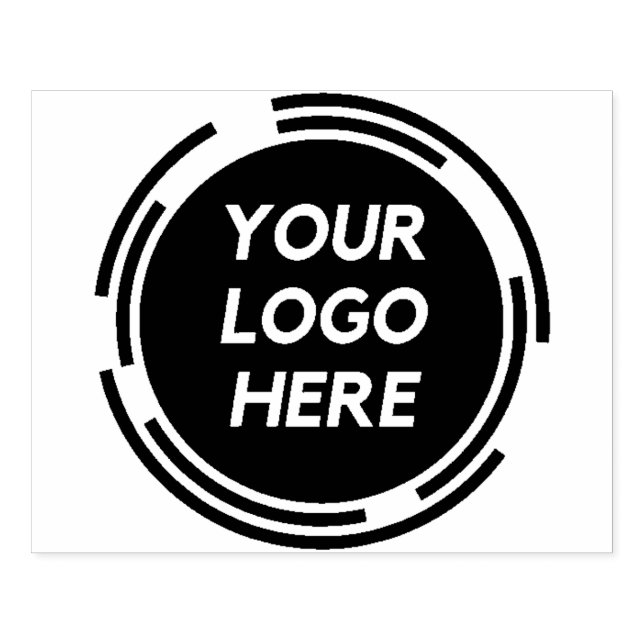 Large Round Logo Custom Black Personalized Rubber Stamp (Imprint)
