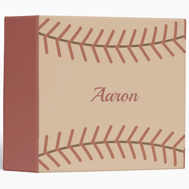 Large Rustic Baseball Album Binder Gift (Front/Spine)