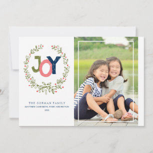 Large Rustic Joy Wreath   2017 Holiday Greeting