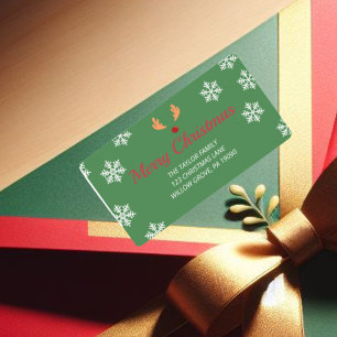 Large Rustic Snowflake Christmas Label