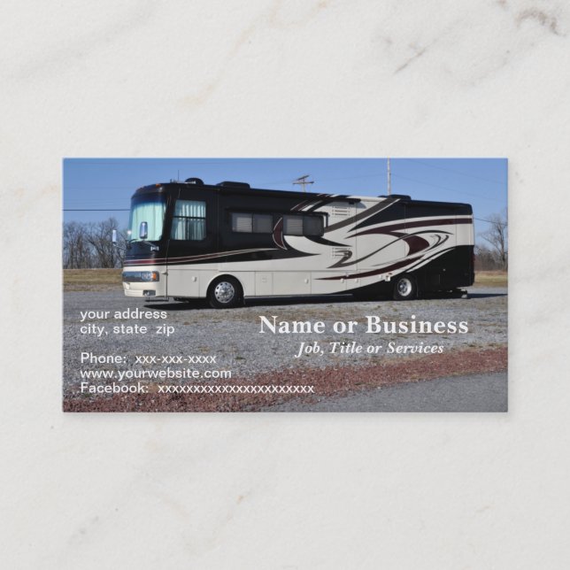 large RV or recreational vehicle Business Card (Front)