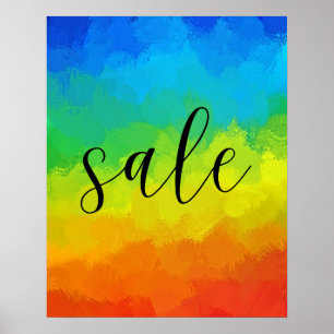 Large Sale Sign, Colorful Retail Store Sale Poster