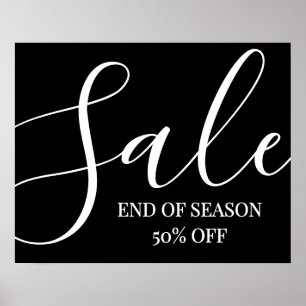 Large Sale Sign, End of Season Sale Sign, 50% Off Poster