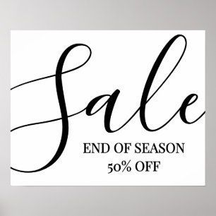 Large Sale Sign, End of Season Sale Sign, 50% Off  Poster