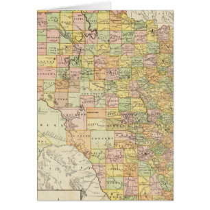 Large Scale County and Railroad Map Of Texas