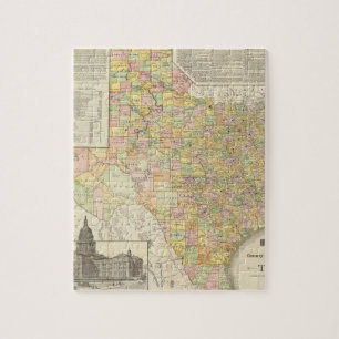 Large Scale County and Railroad Map Of Texas Jigsaw Puzzle