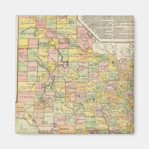 Large Scale County and Railroad Map Of Texas Magnet