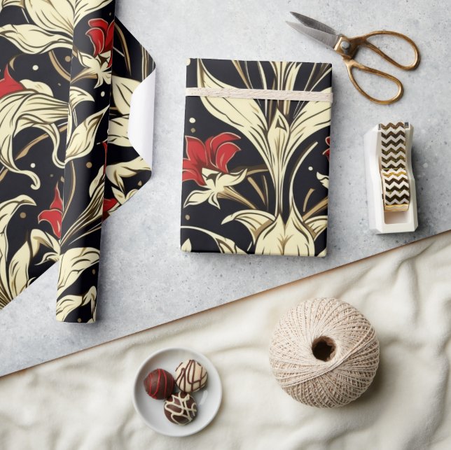 Large Scale Floral Pattern Wrapping Paper (Crafts)