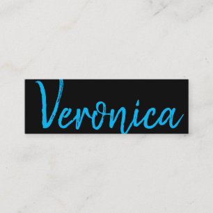 Large Script Blue   Handwriting Series Mini Business Card