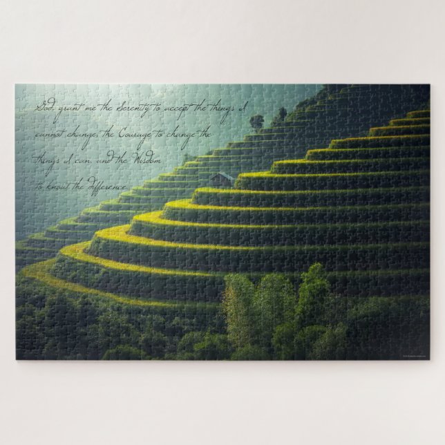 Large Serenity Prayer Jigsaw Puzzle - Green Hills (Horizontal)