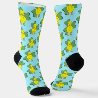 Large Shamrock Chick Pattern Socks