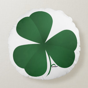 Large Shamrock Round Pillow