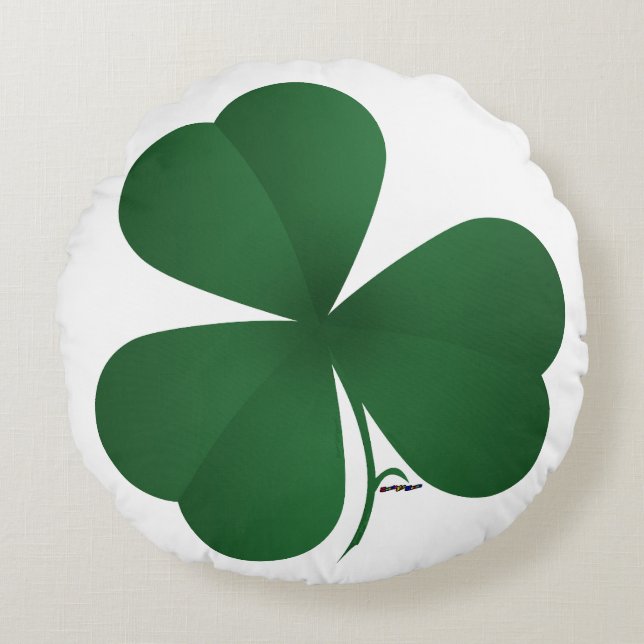 Large Shamrock Round Pillow (Front)