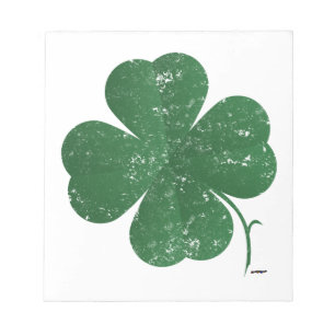 Large Shamrock - vintage style Notepad