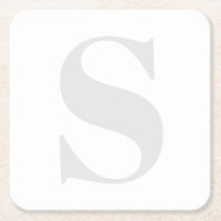 Large Simple Monogram Any Initial Light Grey