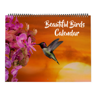 Large Size Beautiful Birds Calendar