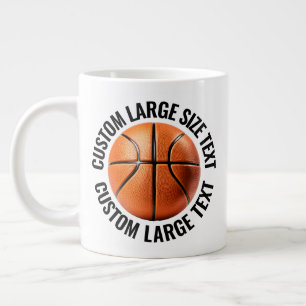 Large Size Personalized Text Basketball Custom Coffee Mug