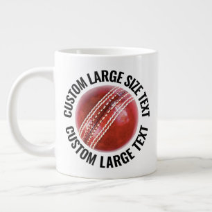 Large Size Personalized Text Cricket Ball Custom Coffee Mug