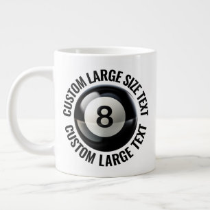 Large Size Personalized Text Giant 8 Ball Mug 20oz