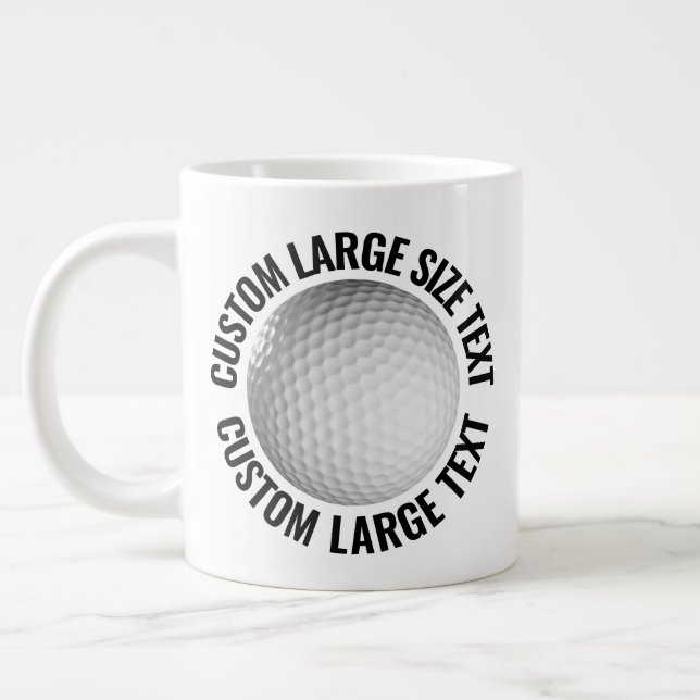 Large Size Personalized Text Giant Golf Mug 20oz (Left)